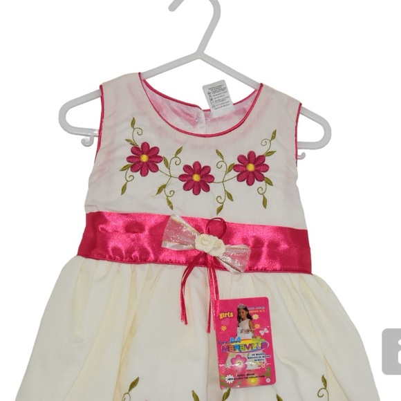 New Cute pink and beige dress made in Mexico size 2t - Picture 4 of 6